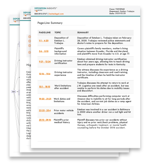 AI-enabled deposition summaries