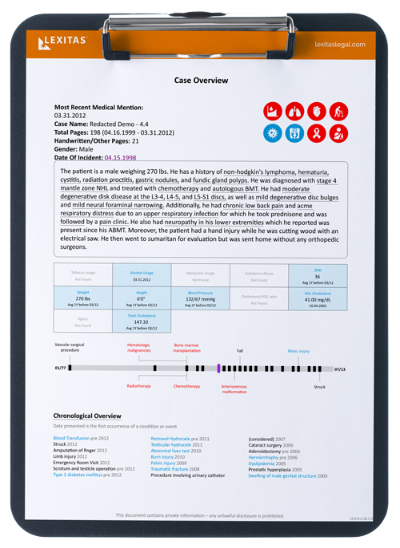 AI-enabled medical chronologies